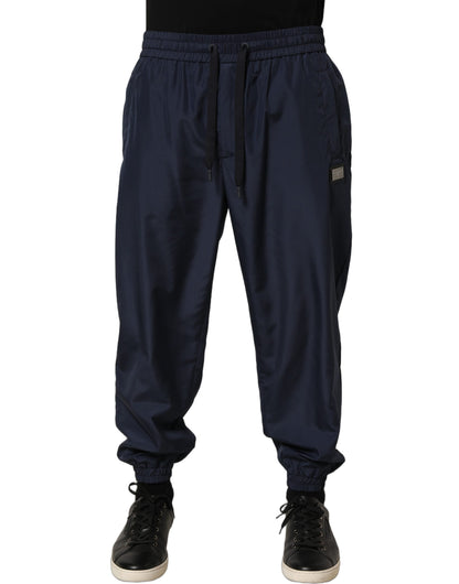 Dolce & Gabbana Dark Blue Polyester Jogger Sweatpants Pants