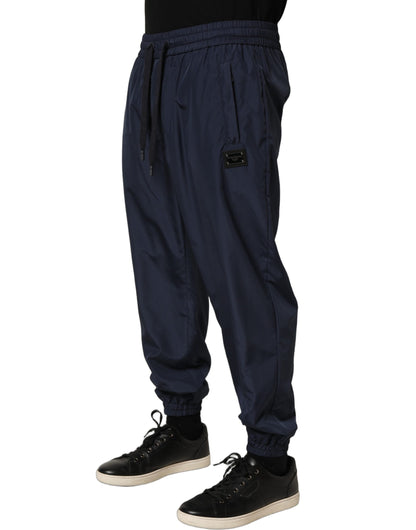Dolce & Gabbana Dark Blue Polyester Jogger Sweatpants Pants