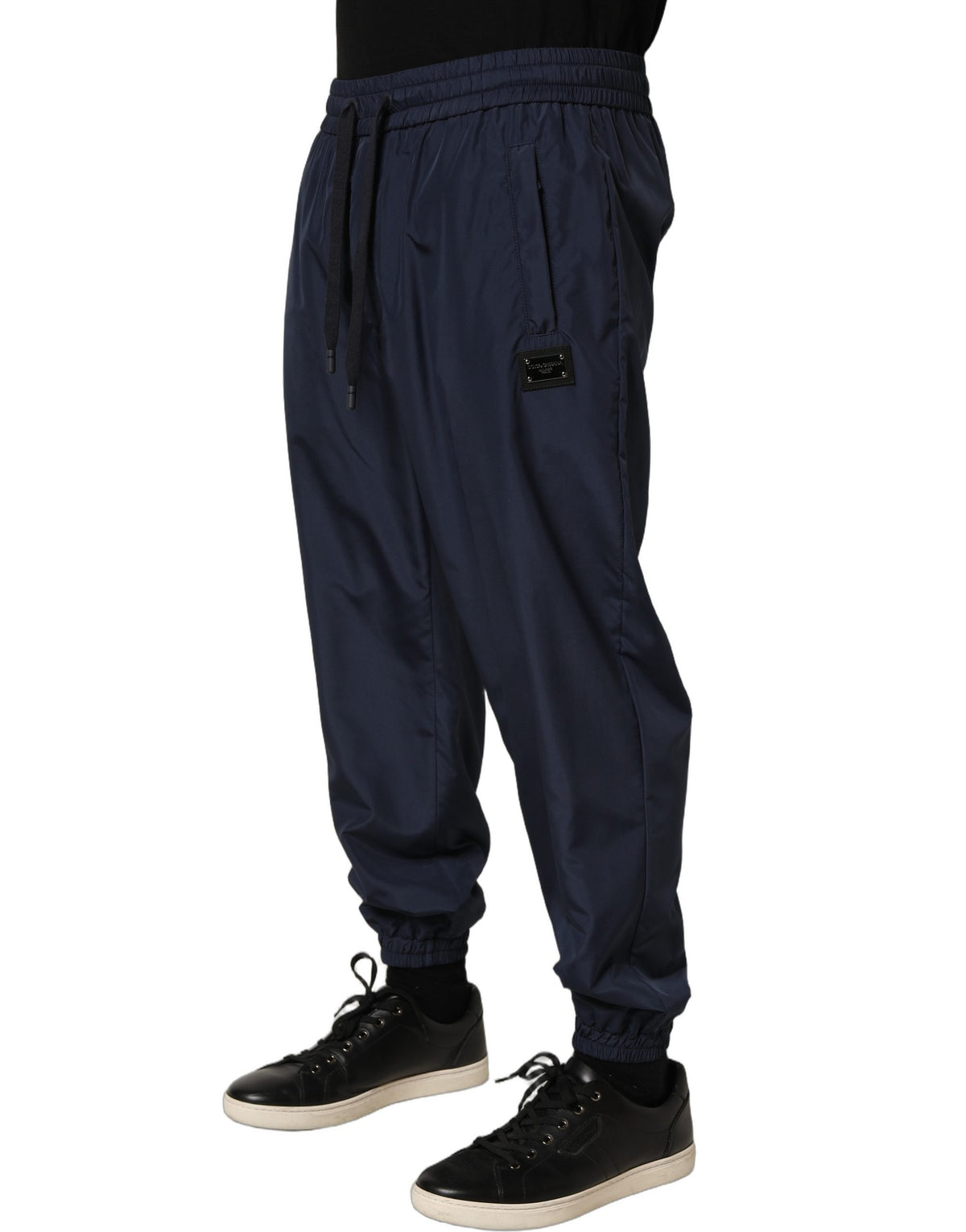 Dolce & Gabbana Men's Skinny Athletic Polyester Jogger Sweatpants - Dark Blue Signature