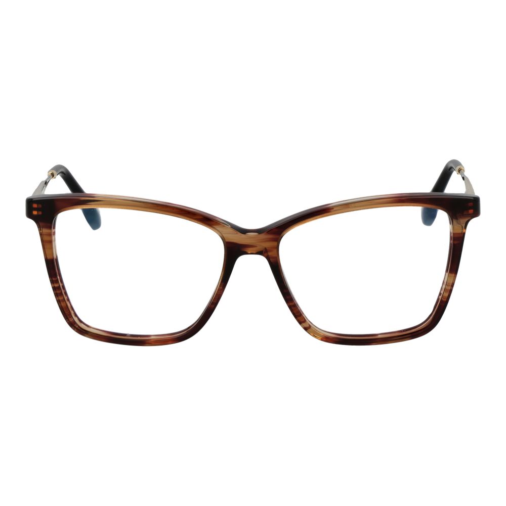 Eyeglasses Frames by Victoria Beckham for women in metal and brown showcases a refined silhouette, detailed with a brown coloured frame finish and a sophisticated full-frame frame design.