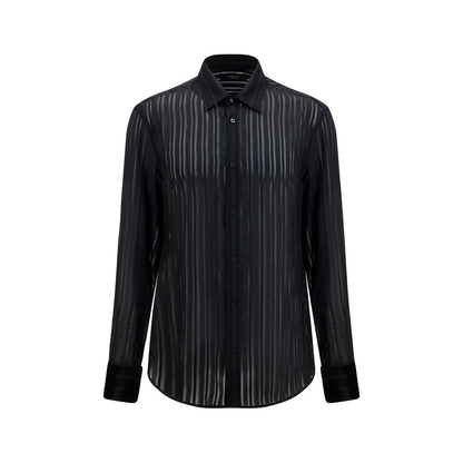Dress Shirt by Gucci for men in silk black & striped showcases a sublime silhouette, artfully detailed with a sublime and long-sleeve for a sophisticated, sublime finish.