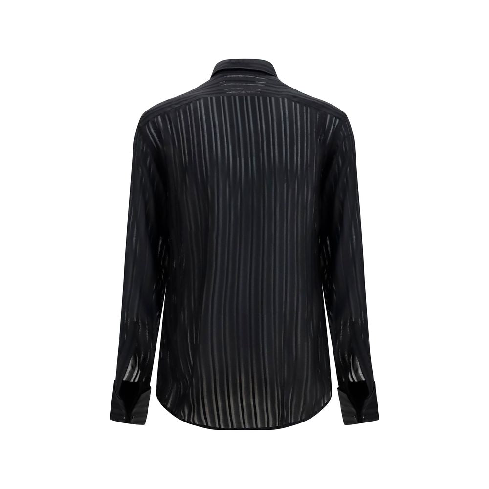 Dress Shirt by Gucci for men in silk black & striped, featuring a nuanced and nuanced for a sophisticated finish.
