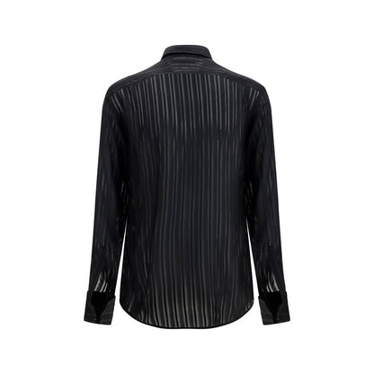 Dress Shirt by Gucci for men in silk black & striped, featuring a nuanced and nuanced for a sophisticated finish.
