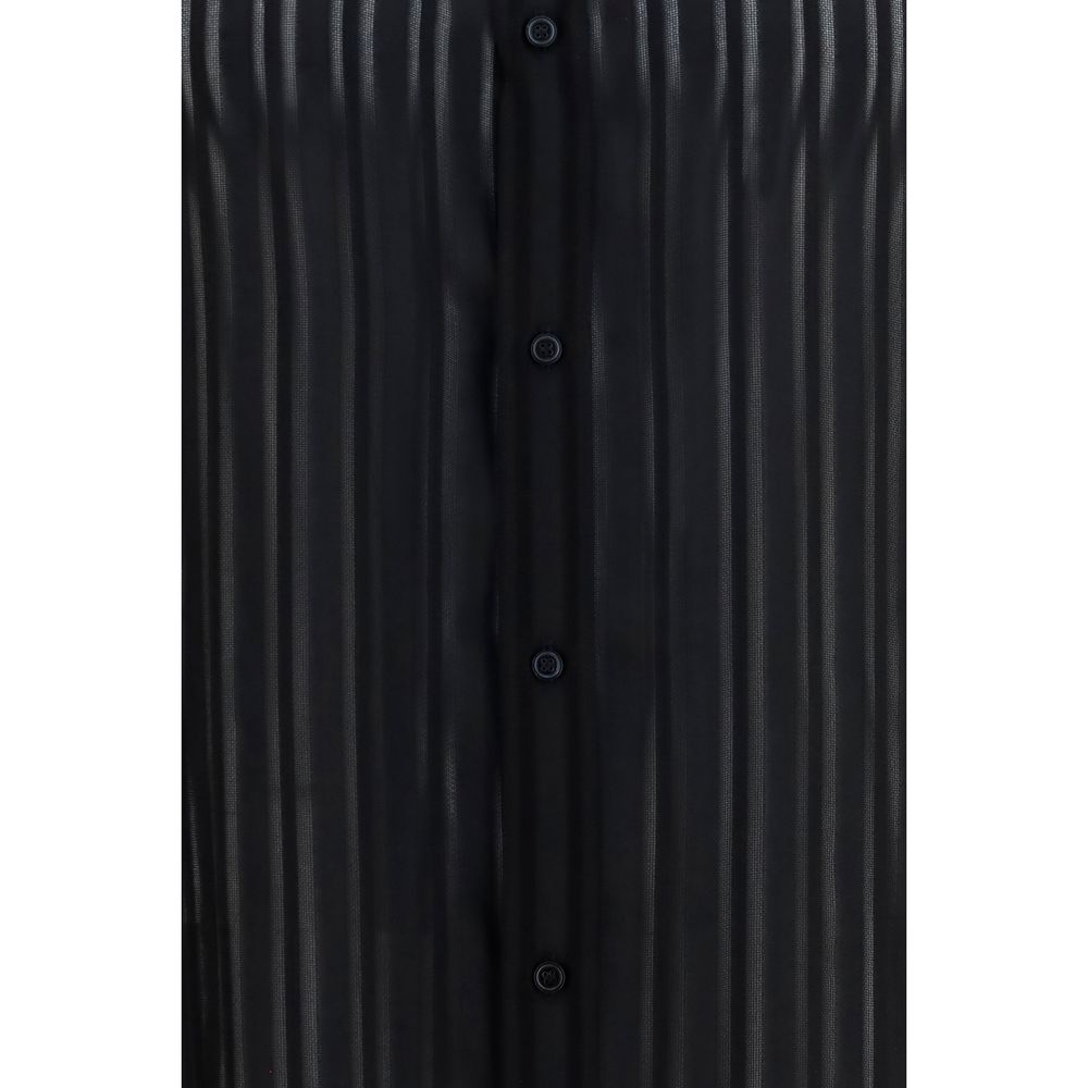 Dress Shirt by Gucci for men in silk black & striped features an architectural silhouette with a refined and elegant for a architectural look.