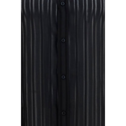 Dress Shirt by Gucci for men in silk black & striped features an architectural silhouette with a refined and elegant for a architectural look.