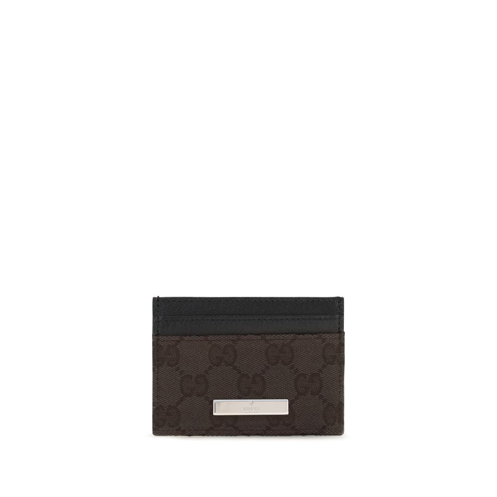 Cardholder Wallet by Gucci for women in bos taurus calf leather brown presents a streamlined silhouette, showcasing the sophisticated design of the Gg Bos Taurus Calf Leather Cardholder Wallet collection with functional card-organization.