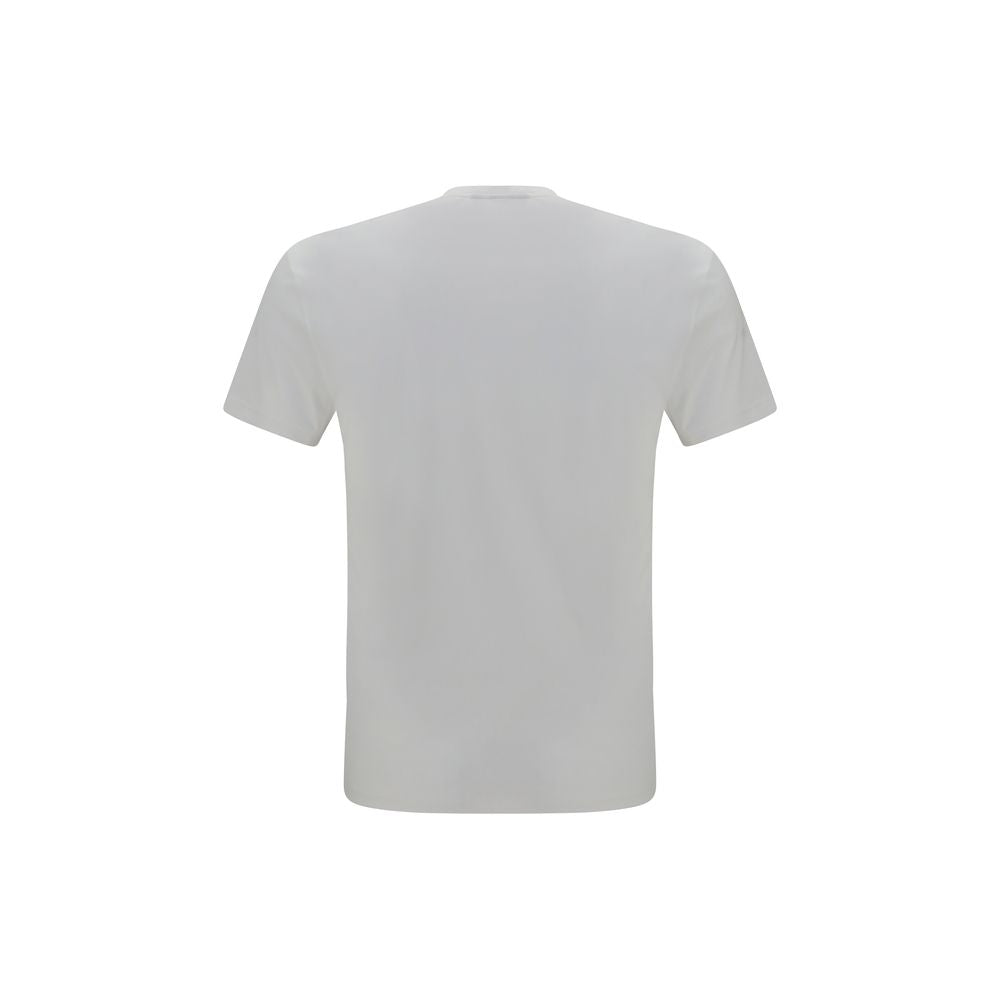 T-Shirt by Gucci for men in modal & rayon white showcases a fashionable silhouette, elegantly detailed with a fashionable and v-neck neckline for a sophisticated, high-fashion look.