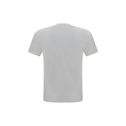 T-Shirt by Gucci for men in modal & rayon white showcases a fashionable silhouette, elegantly detailed with a fashionable and v-neck neckline for a sophisticated, high-fashion look.
