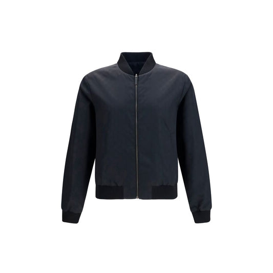 Bomber Jacket by Gucci for men in polyamide & silk black features an contemporary silhouette, showcasing a sophisticated and contemporary lightweight & pockets for a truly refined look.
