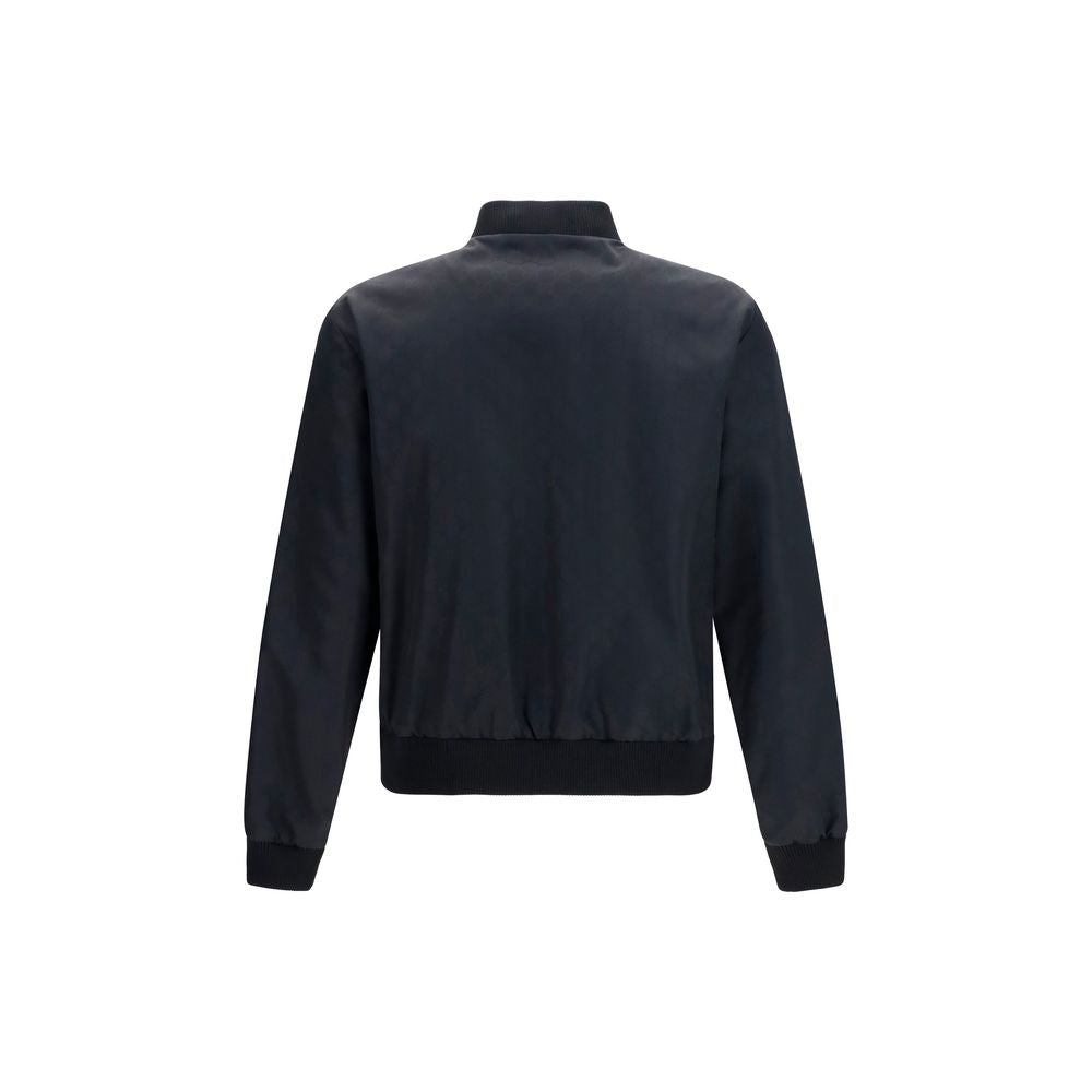 Bomber Jacket by Gucci for men in polyamide & silk black features an on trend silhouette, showcasing refined lightweight & pockets and a sophisticated for a truly on trend finish.