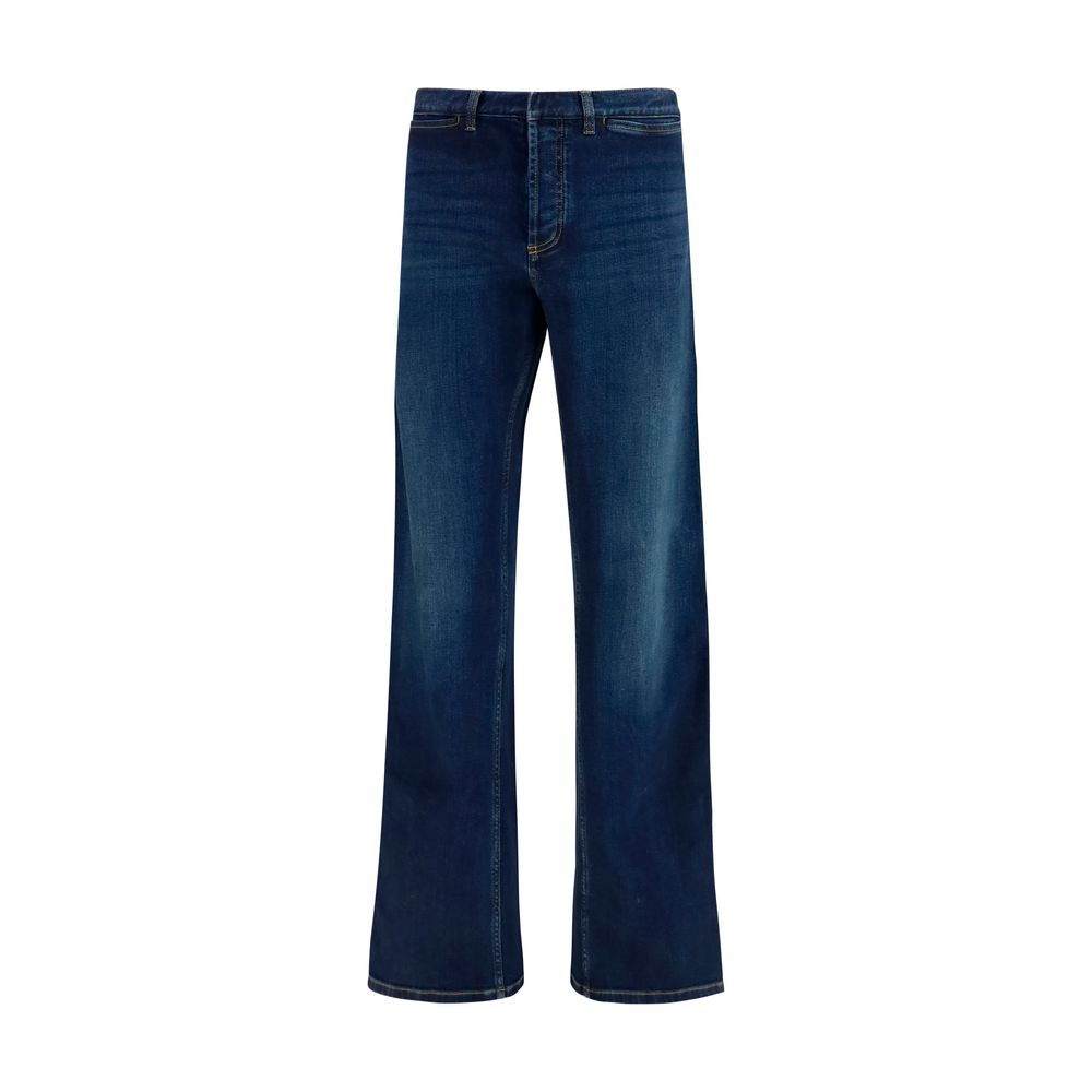 Jeans by Gucci for men in stretch denim cotton blue & striped presents a refined pantology silhouette, artfully defined by a refined pantology flared & regular-fit, long, and a sophisticated low rise.