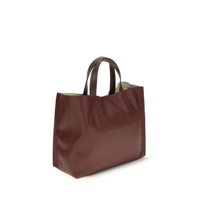 2-in-1 Shoulder & Crossbody East West Tote Bag by Marni for women in bos taurus calf leather beige features a enviable silhouette, showcasing a secure , ample , and enviable crossbody-strap, shoulder-strap, handle & detachable-strap for a enviable finish.