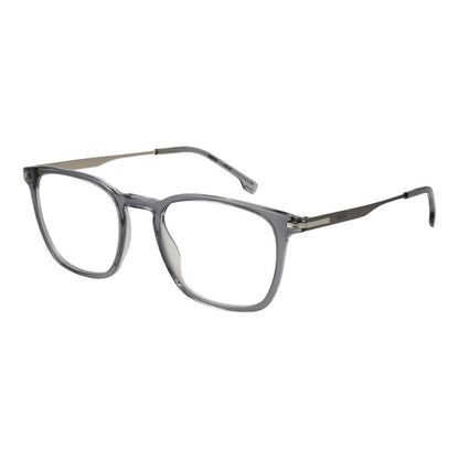 Eyeglasses Frames by Hugo Boss for men in acetate gray features an refined silhouette, showcasing the refined gray coloured frame and sophisticated full-frame frame design.