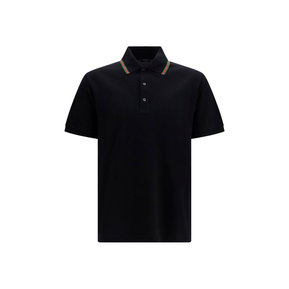 Polo Shirt by Gucci for men in cotton black, dark-blue & striped presents a sleek silhouette, featuring a refined and short-sleeve for a sleek finish.