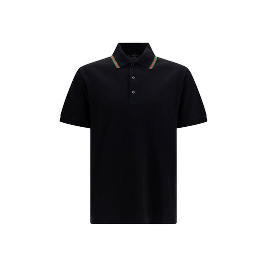 Polo Shirt by Gucci for men in cotton black, dark-blue & striped presents a sleek silhouette, featuring a refined and short-sleeve for a sleek finish.