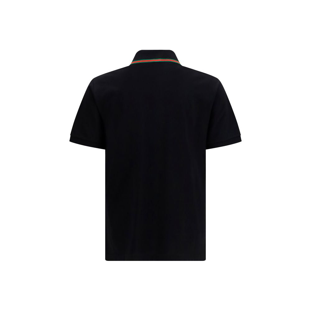 Polo Shirt by Gucci for men in cotton black, dark-blue & striped presents a distinguished silhouette, showcasing a sophisticated and distinguished for a truly distinguished finish.