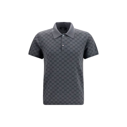 Polo Shirt by Gucci for men in wool & silk gray, patterned & jacquard presents a sleek silhouette, featuring a refined and short-sleeve for a sleek finish.