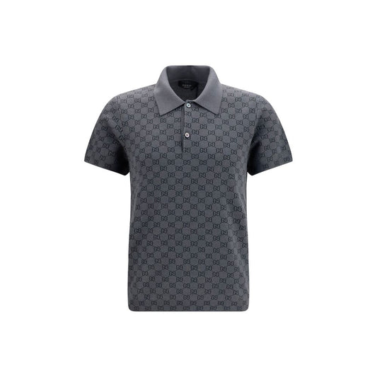 Polo Shirt by Gucci for men in wool & silk gray, patterned & jacquard presents a sleek silhouette, featuring a refined and short-sleeve for a sleek finish.