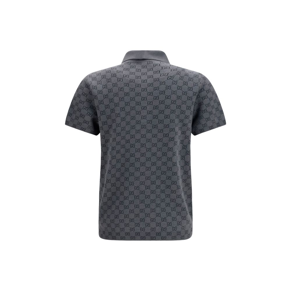 This Polo Shirt by Gucci for men in wool & silk gray, patterned & jacquard presents a flawless silhouette, showcasing flawless detailing and a refined for a truly flawless aesthetic.