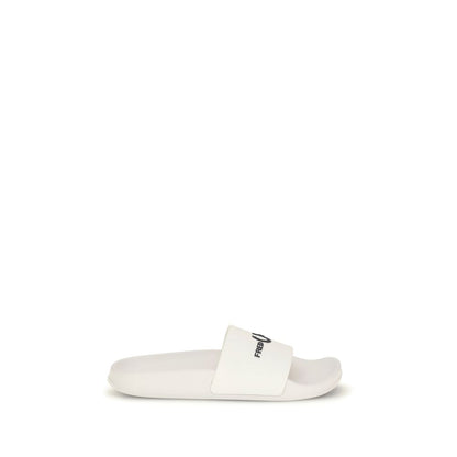 Slider Sandals by Fred Perry for men in thermoplastic polyurethane and white presents a captivating silhouette, showcasing the signature style of the Perry Men's Thermoplastic Polyurethane Slider Sandals with a captivating and captivating .