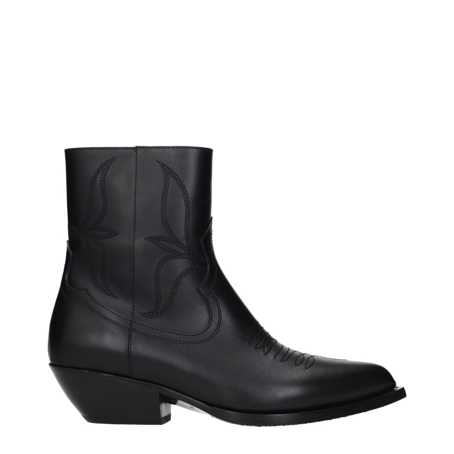 Ankle Boots by Celine for women in leather black features an avant-garde Women's Leather Ankle Boots silhouette, defined by a sophisticated and a avant-garde .