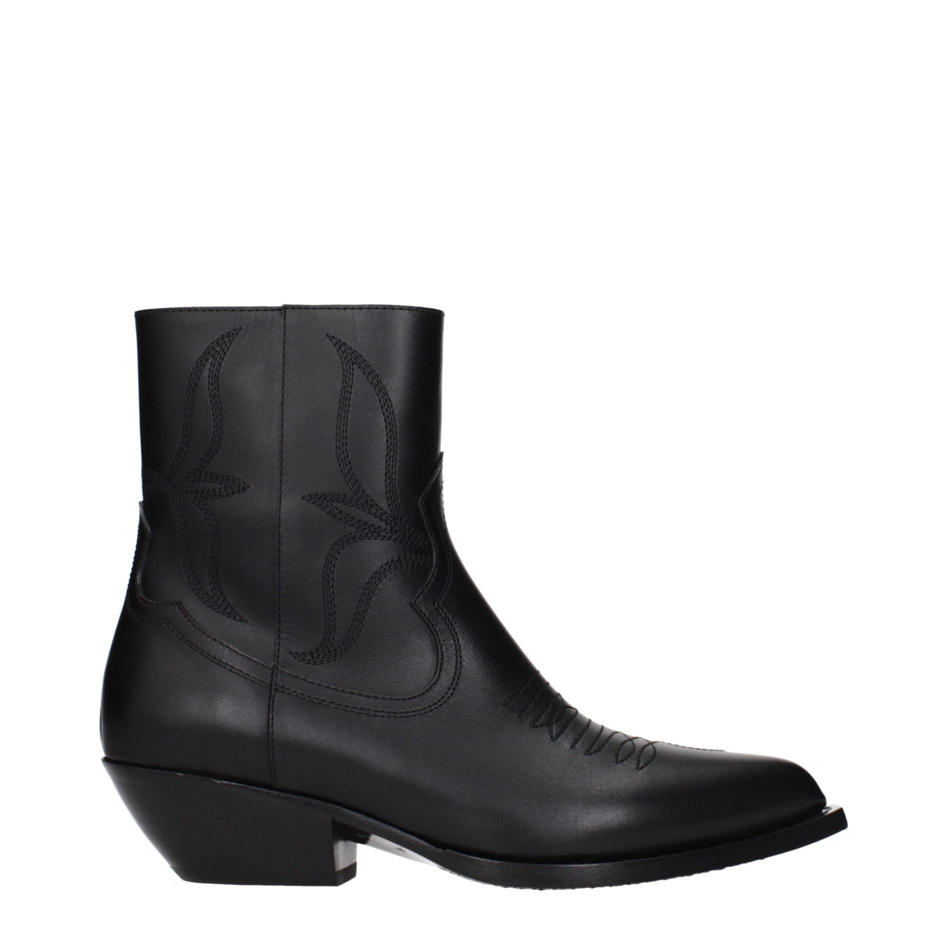 Ankle Boots by Celine for women in leather black features an avant-garde Women's Leather Ankle Boots silhouette, defined by a sophisticated and a avant-garde .