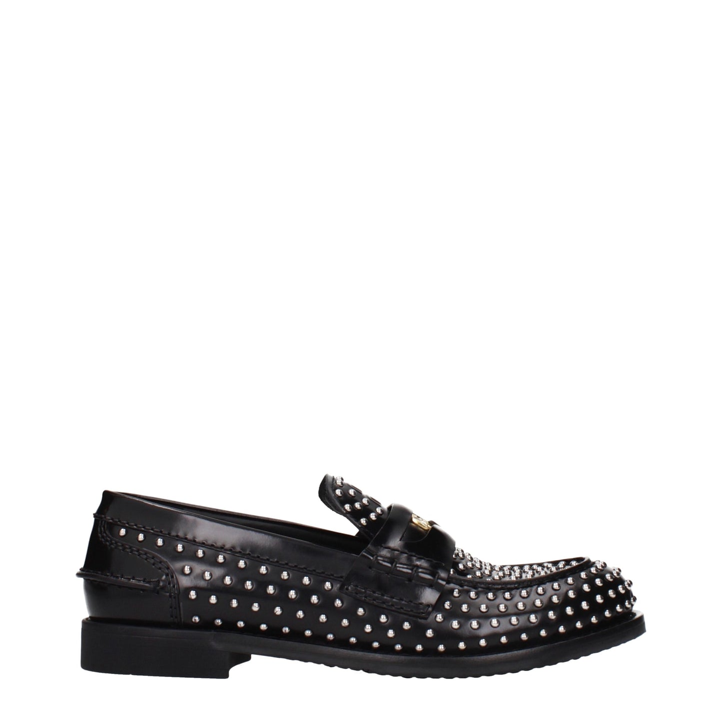 This Flat Loafer Slip-On Shoes by Miu Miu for women in leather black features an exquisite silhouette from the Women's Leather Flat Loafer Slip-On Shoes collection, defined by a sophisticated flat and elegant .