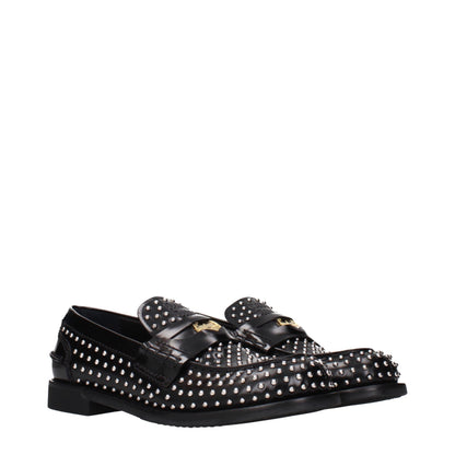 Flat Loafer Slip-On Shoes by Miu Miu for women in leather black features an dynamic silhouette from the Women's Leather Flat Loafer Slip-On Shoes collection, defined by a dynamic and flat for a dynamic look.