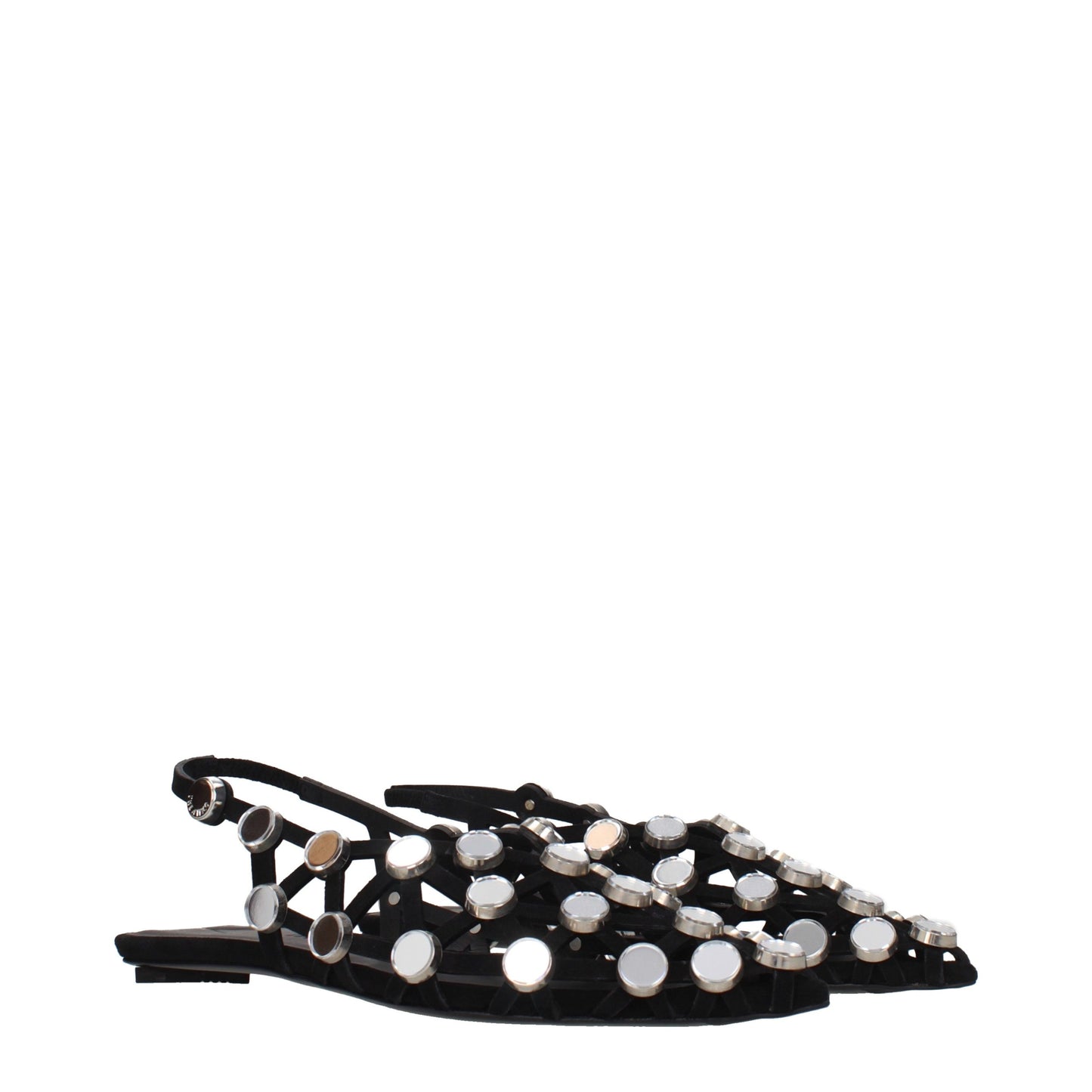 Ballet Flat Shoes by The Attico for women in suede leather black showcases a enchanting silhouette as part of the Women's Suede Leather Ballet Flat Shoes collection, defined by a enchanting and for a enchanting look.