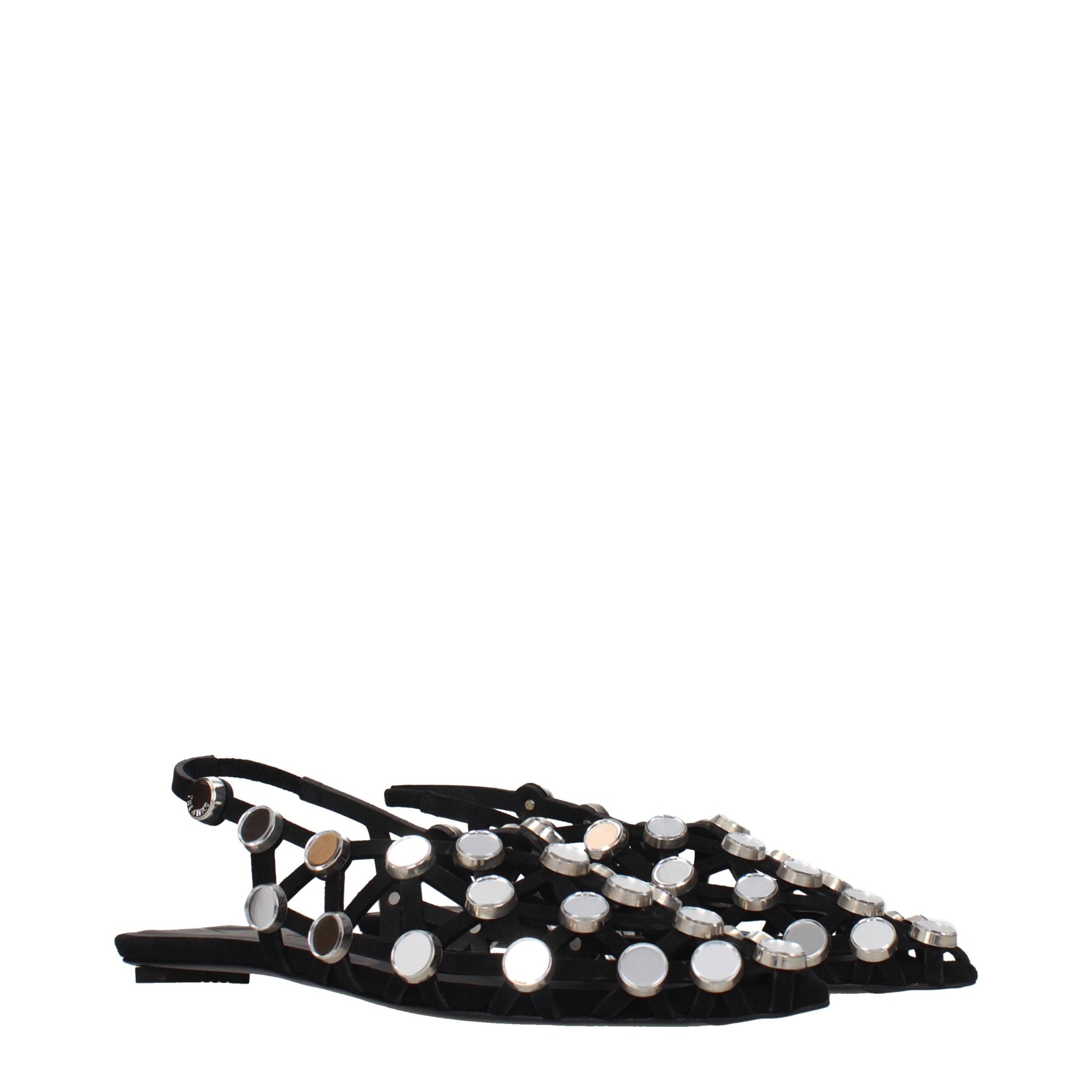 Ballet Flat Shoes by The Attico for women in suede leather black showcases a enchanting silhouette as part of the Women's Suede Leather Ballet Flat Shoes collection, defined by a enchanting and for a enchanting look.
