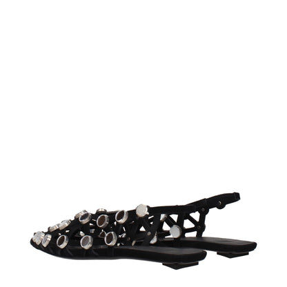 Ballet Flat Shoes by The Attico for women in suede leather black features an statuesque silhouette from the Women's Suede Leather Ballet Flat Shoes collection, showcasing a and a statuesque for a statuesque look.