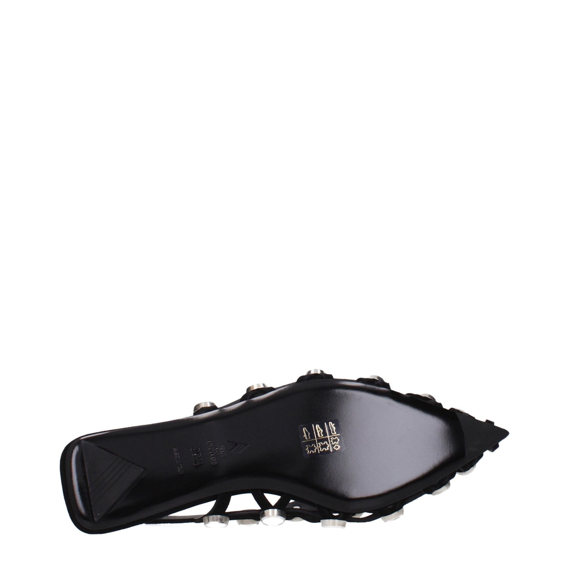Ballet Flat Shoes by The Attico for women in suede leather black presents a impeccable silhouette as Women's Suede Leather Ballet Flat Shoes, artfully designed with a and a impeccable for a refined, upscale finish.