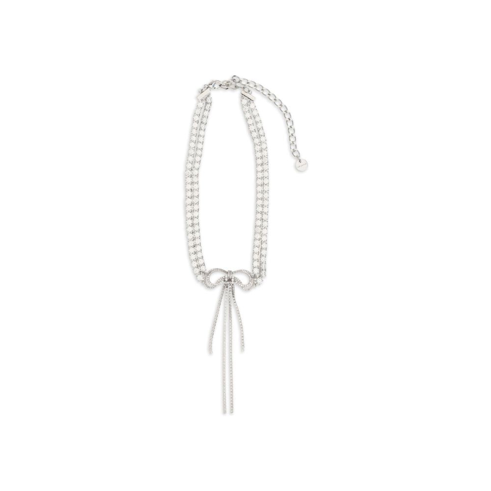Necklace by Self-Portrait for women in modacrylic & cotton denim silver features an resplendent silhouette, showcasing a sophisticated choker necklace design from the Women's Silver Brass & Crystal Necklace collection for a resplendent finish.