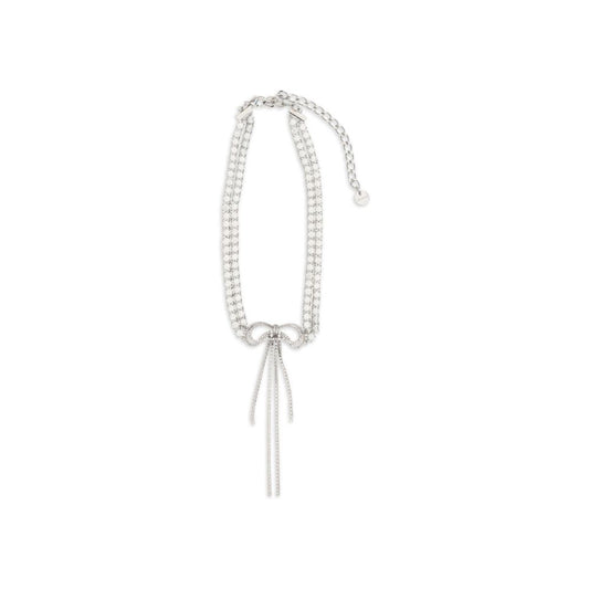 Necklace by Self-Portrait for women in modacrylic & cotton denim silver features an resplendent silhouette, showcasing a sophisticated choker necklace design from the Women's Silver Brass & Crystal Necklace collection for a resplendent finish.