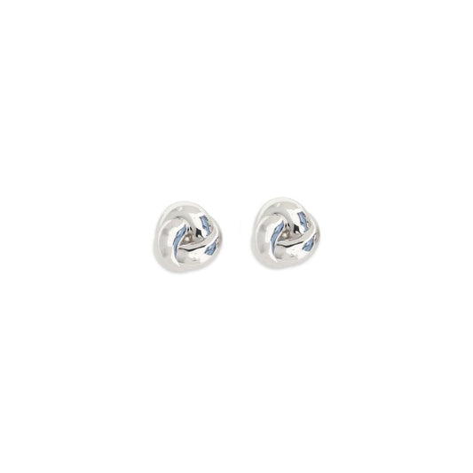 Earrings by Self-Portrait for women in rubber & fabric silver showcases a captivating silhouette, featuring an captivating stud from the Women's Stud Silver Brass Earrings collection for a captivating finish.