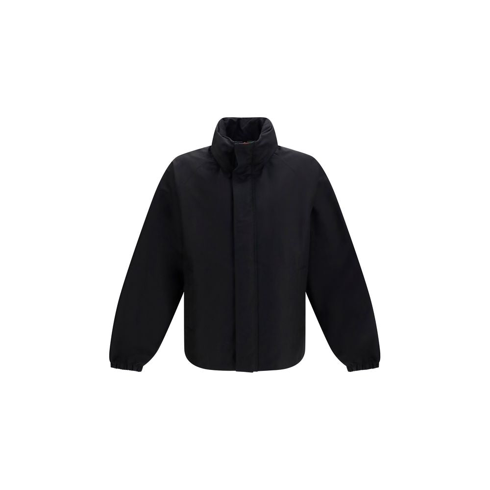Hooded Overcoat by Gucci for men in cotton canvas black & striped features a contemporary silhouette showcasing a contemporary hooded neckline and refined lightweight, pockets & hooded for a sophisticated finish.