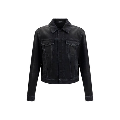 Trucker Jacket by Gucci for men in cotton denim blue & jacquard features a city-ready silhouette, detailed with pockets and a city-ready .