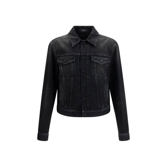 Trucker Jacket by Gucci for men in cotton denim blue & jacquard features a city-ready silhouette, detailed with pockets and a city-ready .