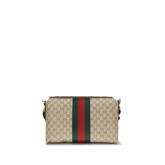 Medium Shoulder Bag by Gucci for men in nylon faux leather & canvas beige, gold, green, red, signature, print & striped features a enviable silhouette, showcasing a secure zipper, ample , and enviable shoulder-strap, wristlet, adjustable-strap & detachable-strap for a enviable finish.