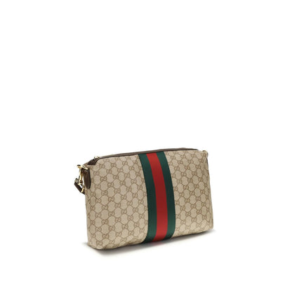 Medium Shoulder Bag by Gucci for men in nylon faux leather & canvas beige, gold, green, red, signature, print & striped showcases a enviable silhouette, artfully detailed with a secure zipper, organized , and versatile shoulder-strap, wristlet, adjustable-strap & detachable-strap for a enviable look.