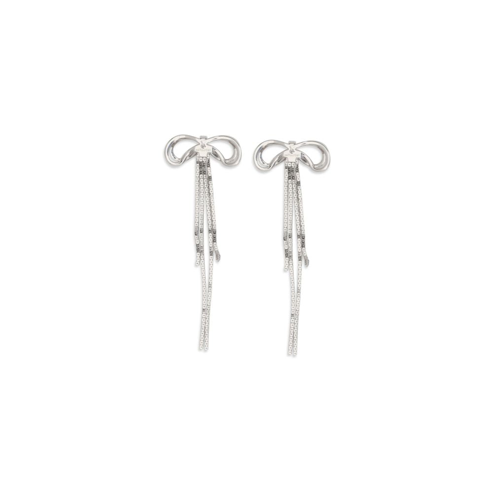 Earrings by Self-Portrait for women in suede leather silver showcases a enchanting silhouette, artfully incorporating the intricate stud seen in the Women's Stud Silver Brass & Crystal Earrings.