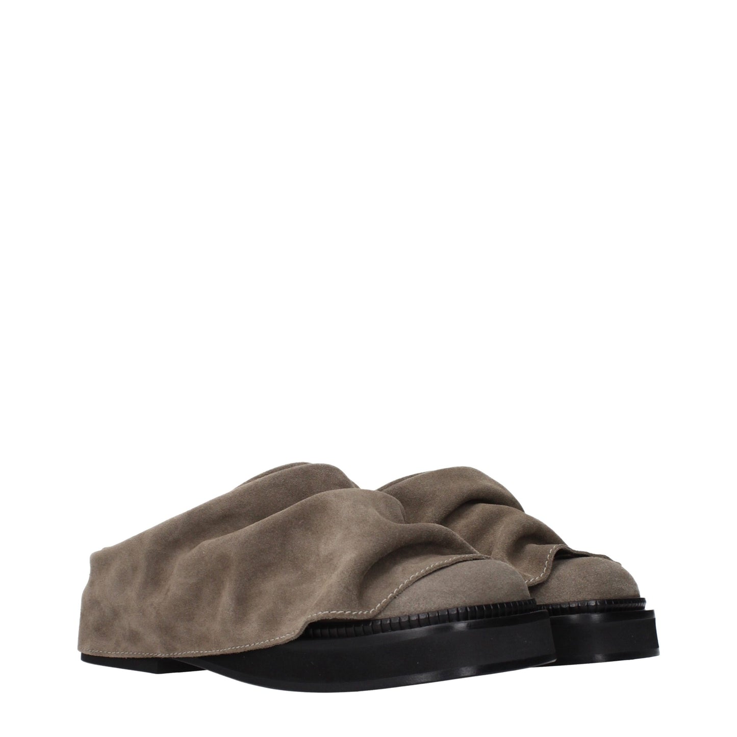 Clogs Slippers from The Attico for women in suede leather gray features a dynamic design from the Women's Suede Leather Clogs Slippers collection, highlighting a with a and functional .