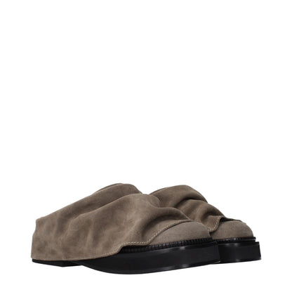 Clogs Slippers from The Attico for women in suede leather gray features a dynamic design from the Women's Suede Leather Clogs Slippers collection, highlighting a with a and functional .
