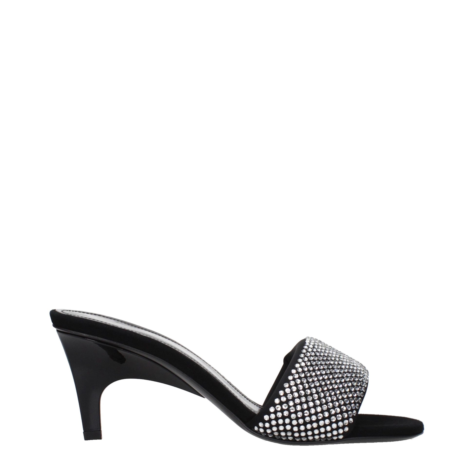 Stiletto Sandals by The Attico for women in fabric black features an architectural design from the Women's Fabric Stiletto Sandals collection, defined by a architectural stiletto and for a architectural finish.