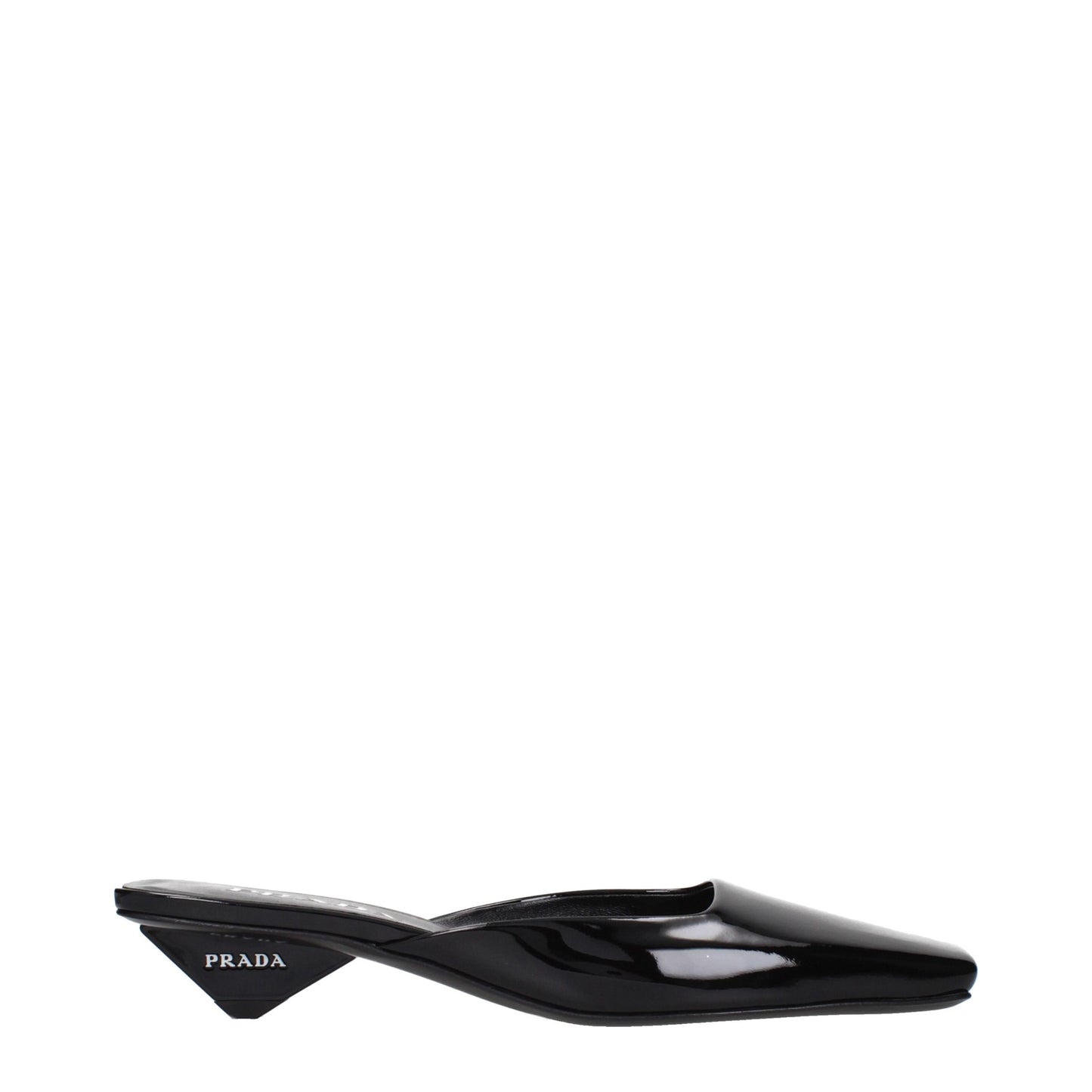 Flat Sandals by Prada for women in patent leather black features an effortlessly chic silhouette from the Women's Patent Leather Flat Sandals collection, showcasing a effortlessly chic flat and elegant .
