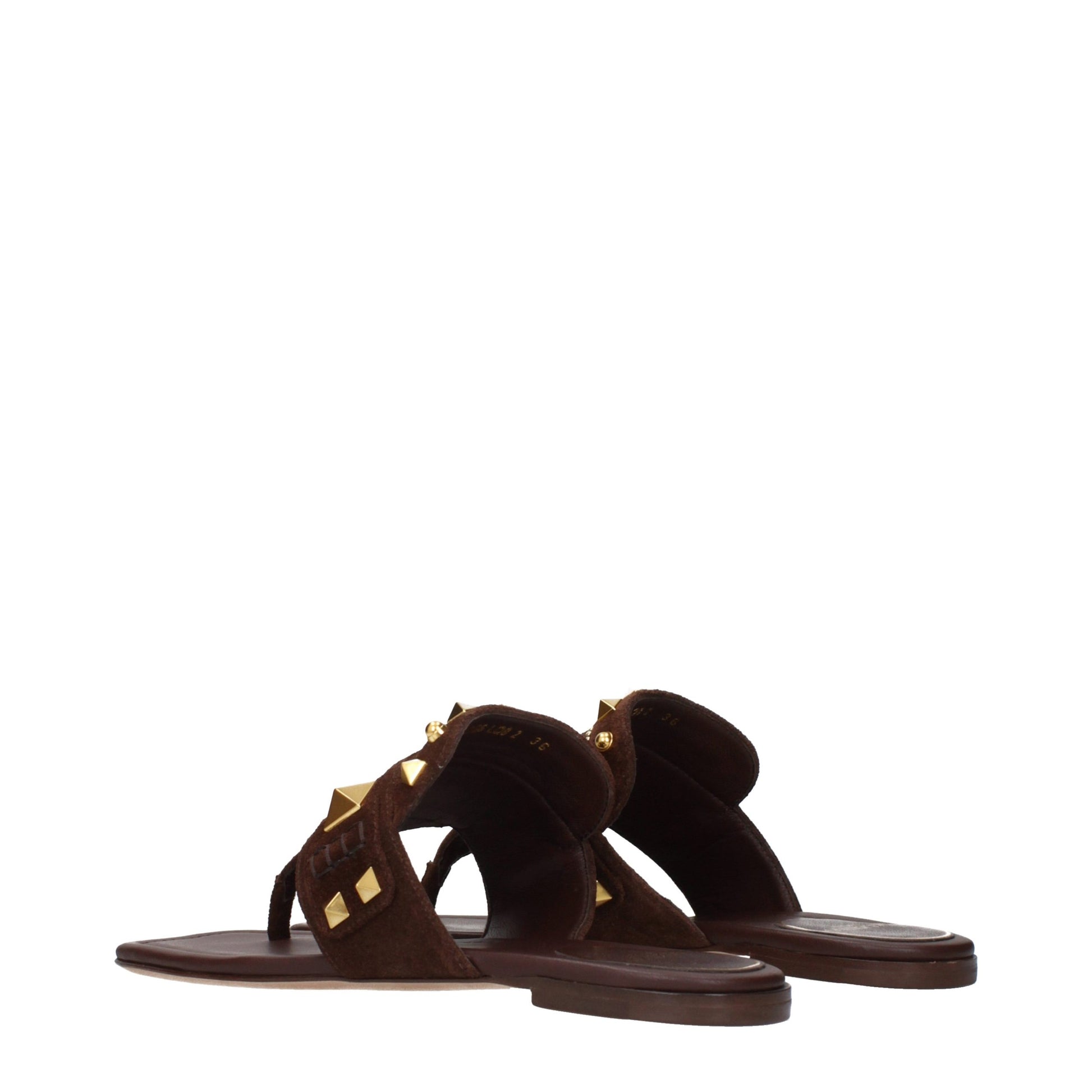 Flip-Flop Sandals by Valentino Garavani for women in suede leather brown features an effortlessly chic silhouette from the Women's Suede Leather Flip-Flop Sandals collection, showcasing a effortlessly chic and elegant .