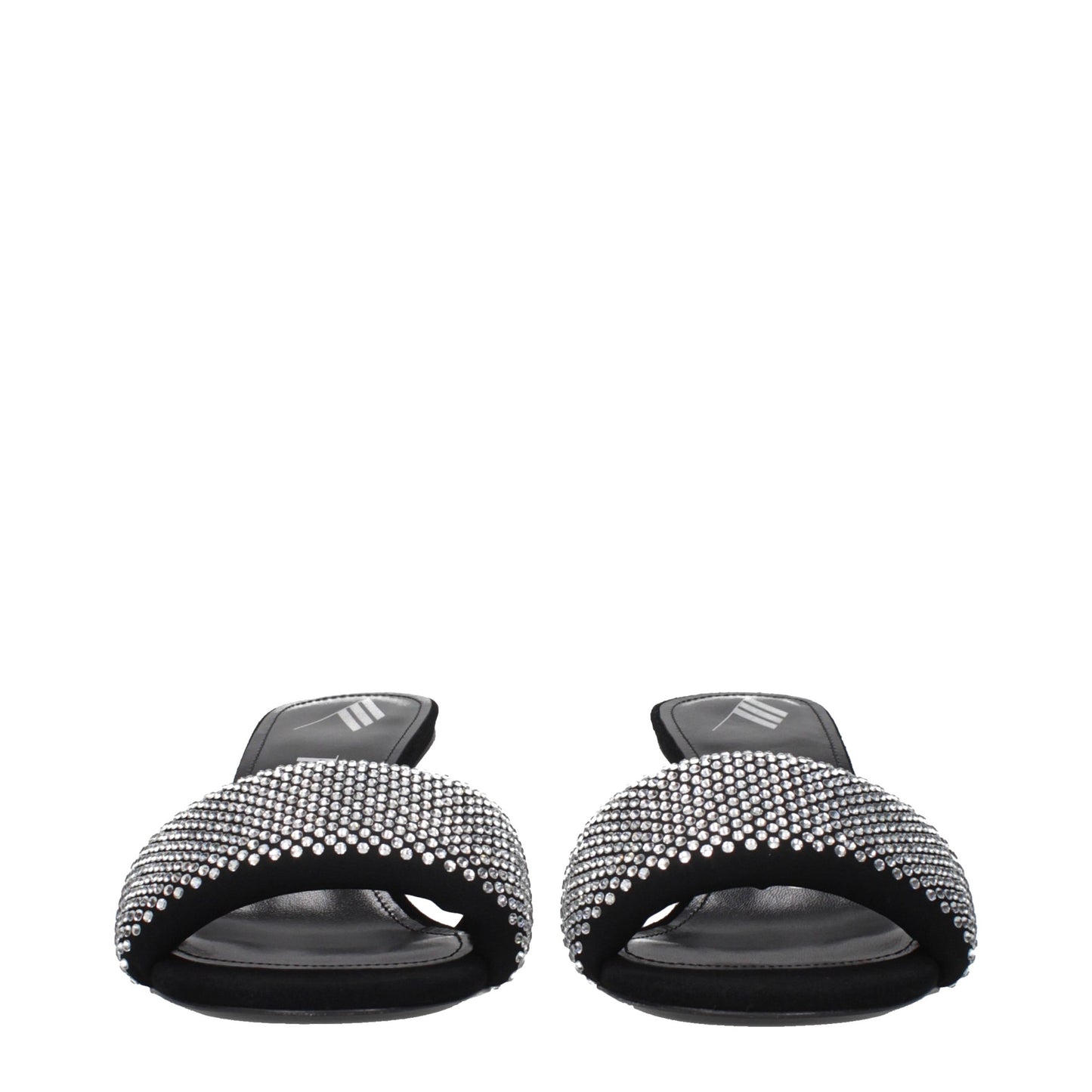 Stiletto Sandals by The Attico for women in fabric black presents a sculptural silhouette, showcasing the Women's Fabric Stiletto Sandals design with a sculptural stiletto and for a premium look.