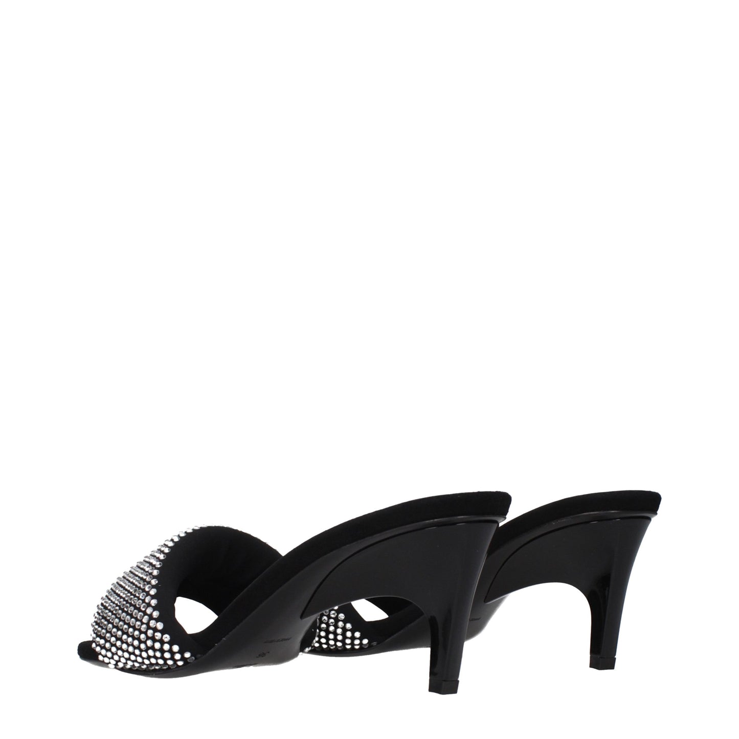 Stiletto Sandals by The Attico for women in fabric black features an exquisite silhouette, showcasing the exquisite Women's Fabric Stiletto Sandals with a stiletto and .