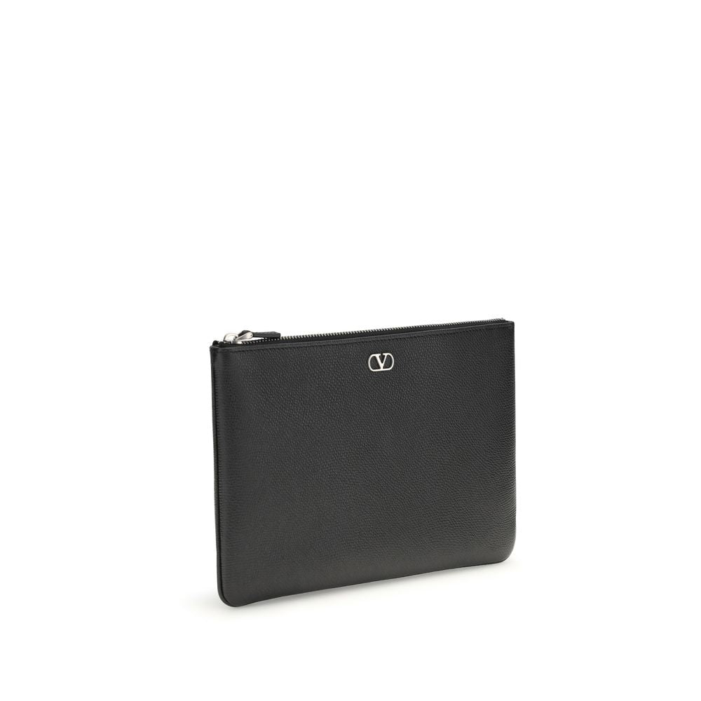 Cardholder Wallet by Valentino Garavani for men in bos taurus calf nappa leather black, palladium & signature presents a architectural silhouette from the V Logo Bos Taurus Calf Nappa Leather Cardholder Wallet collection, showcasing architectural card-organization compact-design for a architectural finish.