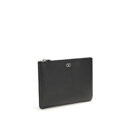 Cardholder Wallet by Valentino Garavani for men in bos taurus calf nappa leather black, palladium & signature presents a architectural silhouette from the V Logo Bos Taurus Calf Nappa Leather Cardholder Wallet collection, showcasing architectural card-organization compact-design for a architectural finish.